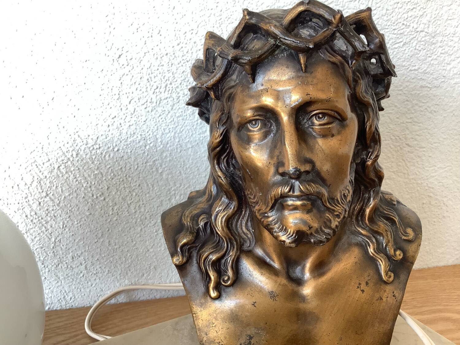 Christ bronze lamp signed L. Artaux