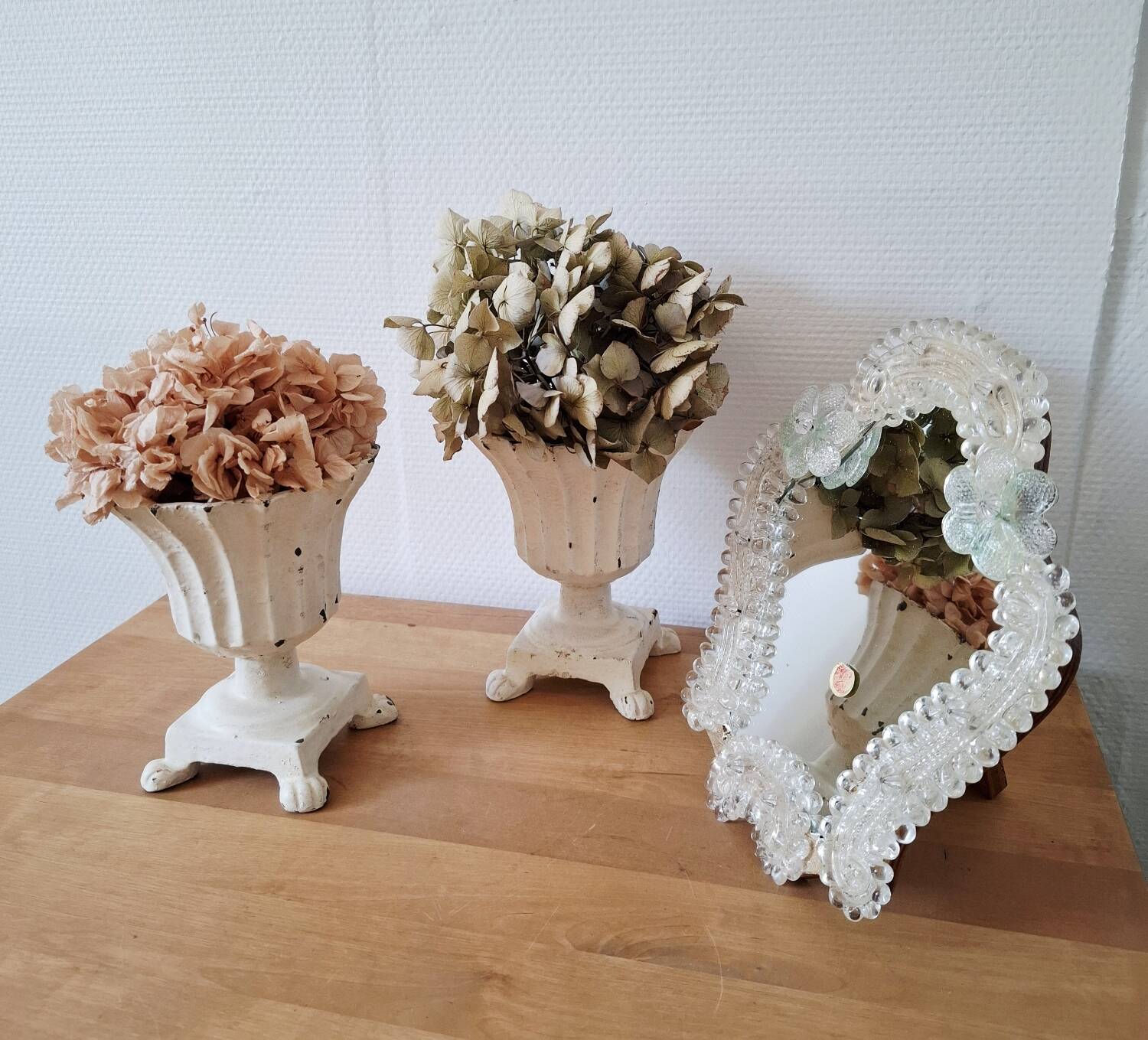 Duo de petits vases medicis en fonte anciens