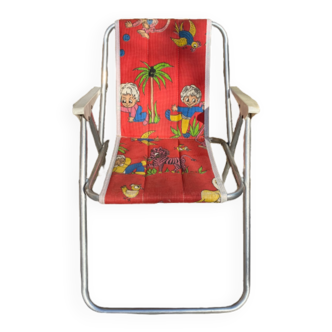 Chaise de camping vintage pliante pour enfant