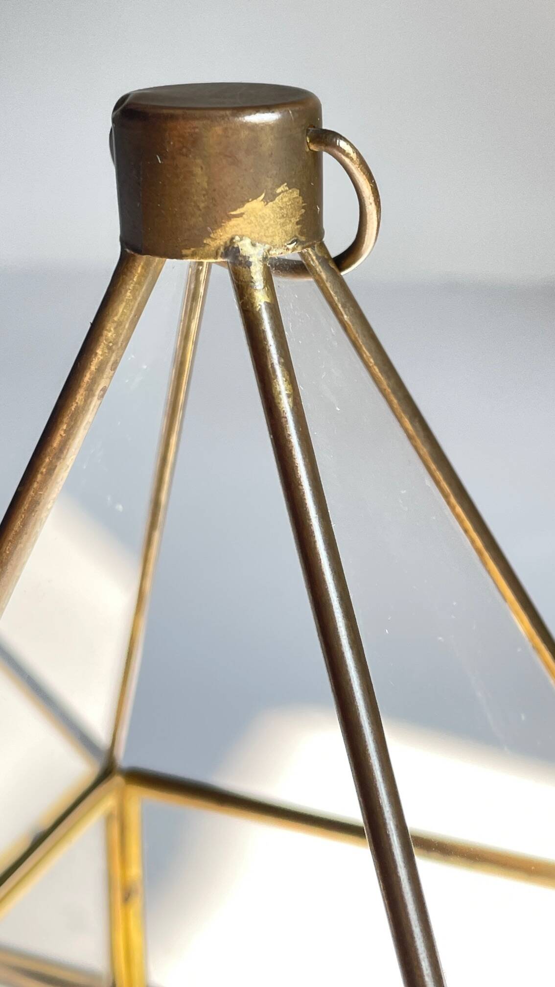 Vide-poche verre et laiton vintage