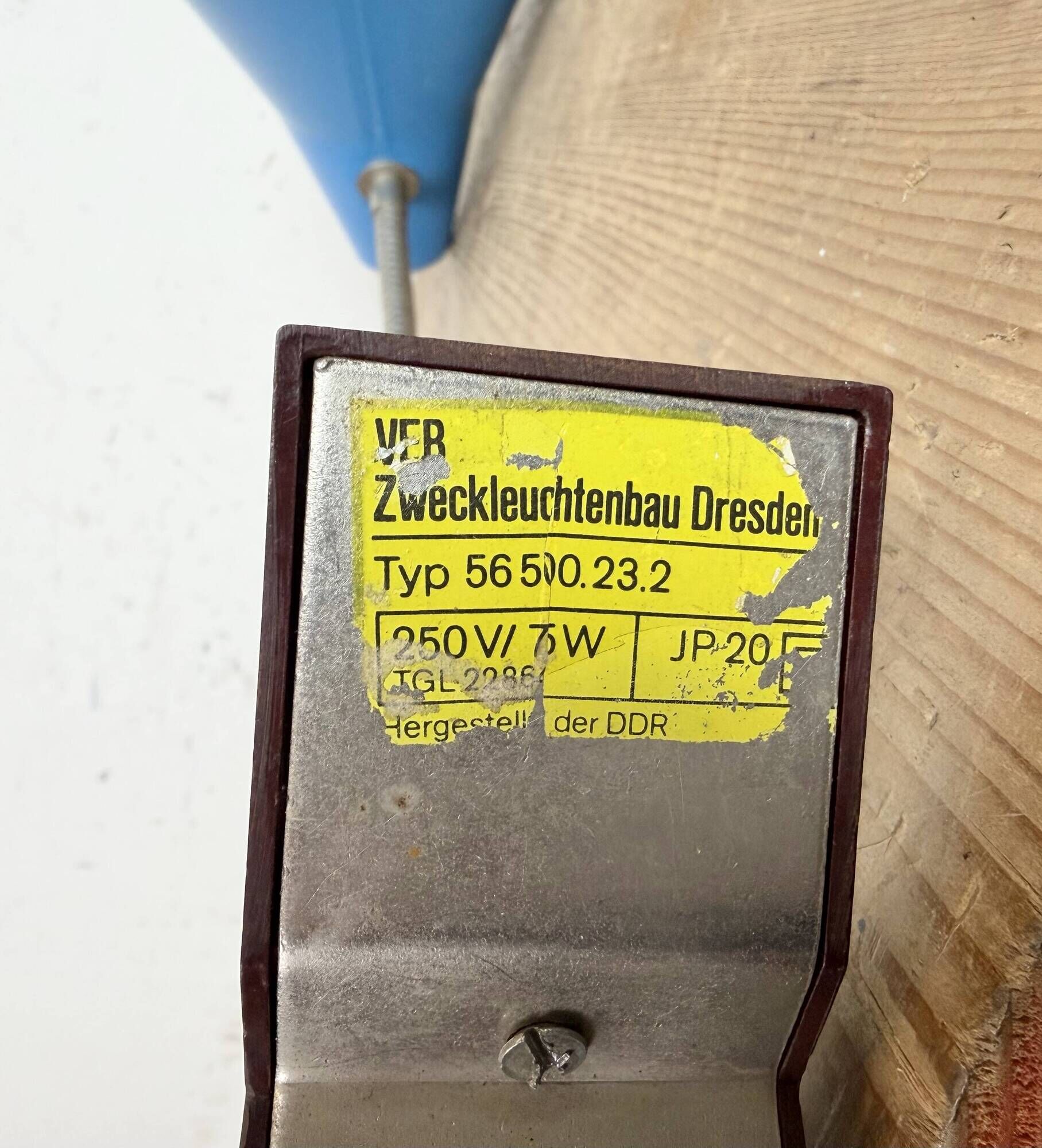 Blue Industrial German Workshop Table Lamp from Reif Dresden, 1960s