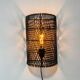 Black rattan wall light