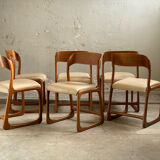 6 Baumann chairs foot sled