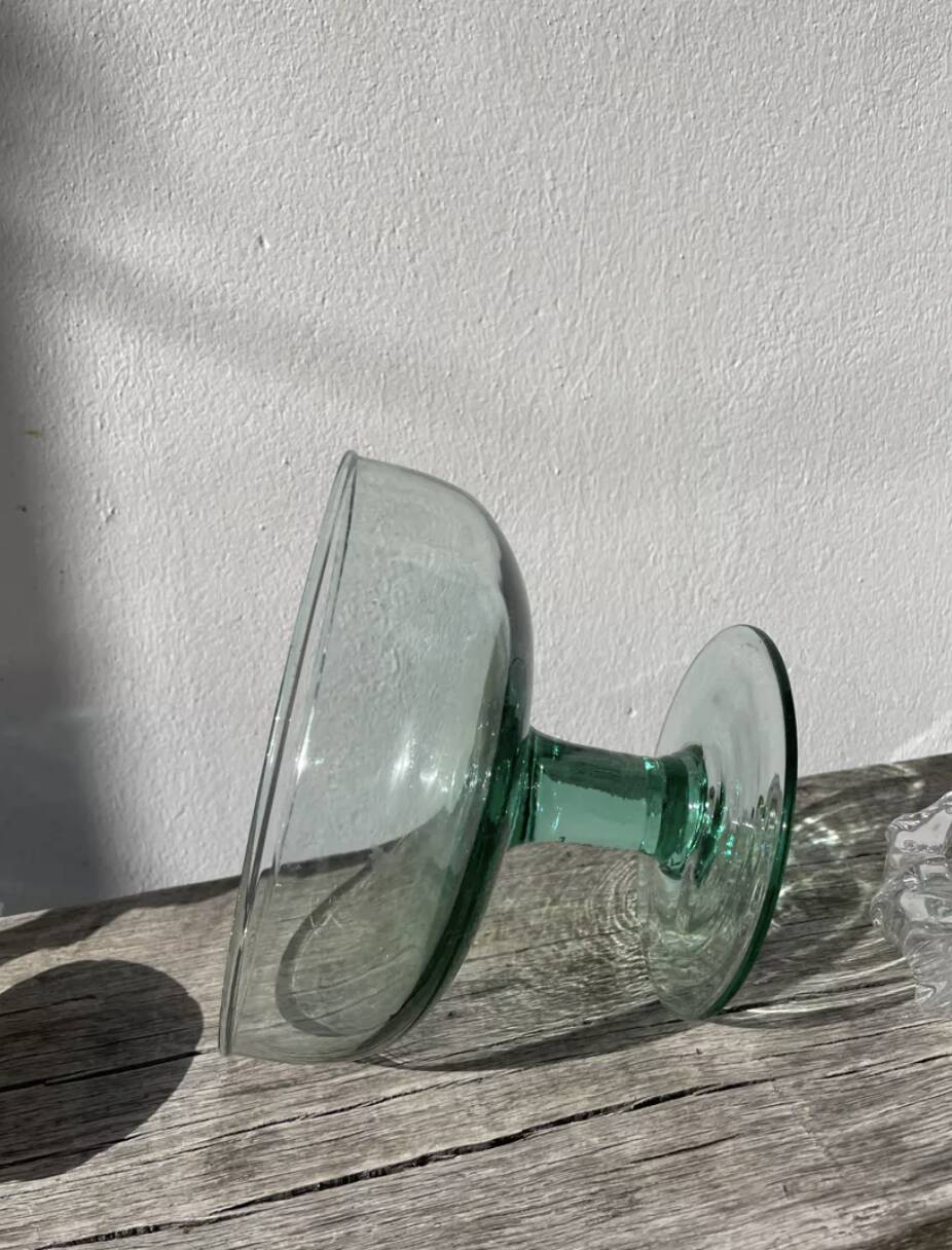 Murano blown glass fruit bowl / footed dish