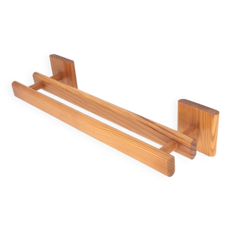 Towel or tea towel holder in pine wood, 1970s