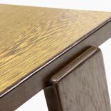 Asymmetrical solid Wenge wooden coffee table 1960s