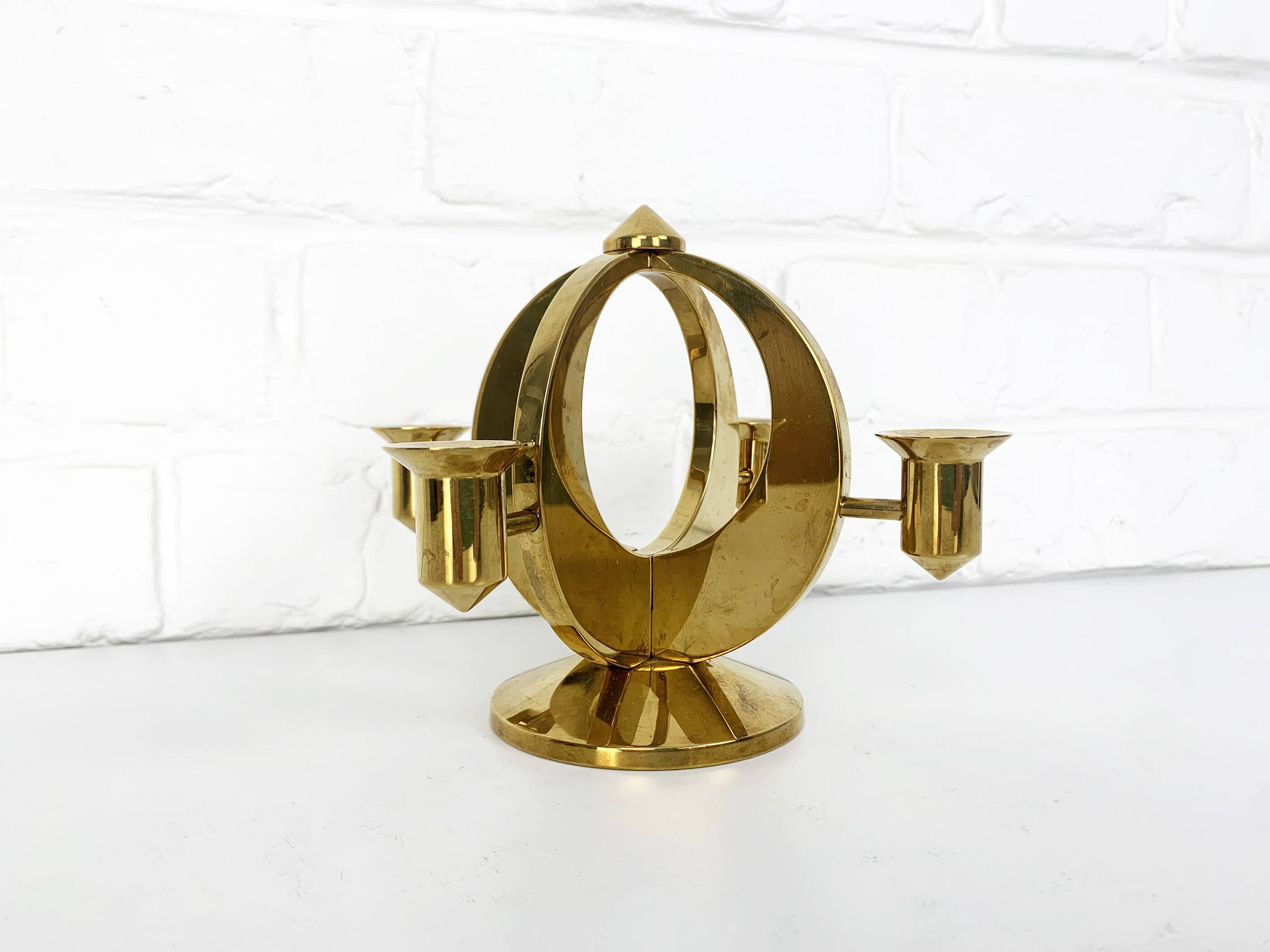 Mid-Century Scandinavian Brass Candlestick by Arthur Pe, Kolbäck, Sweden 1950-60