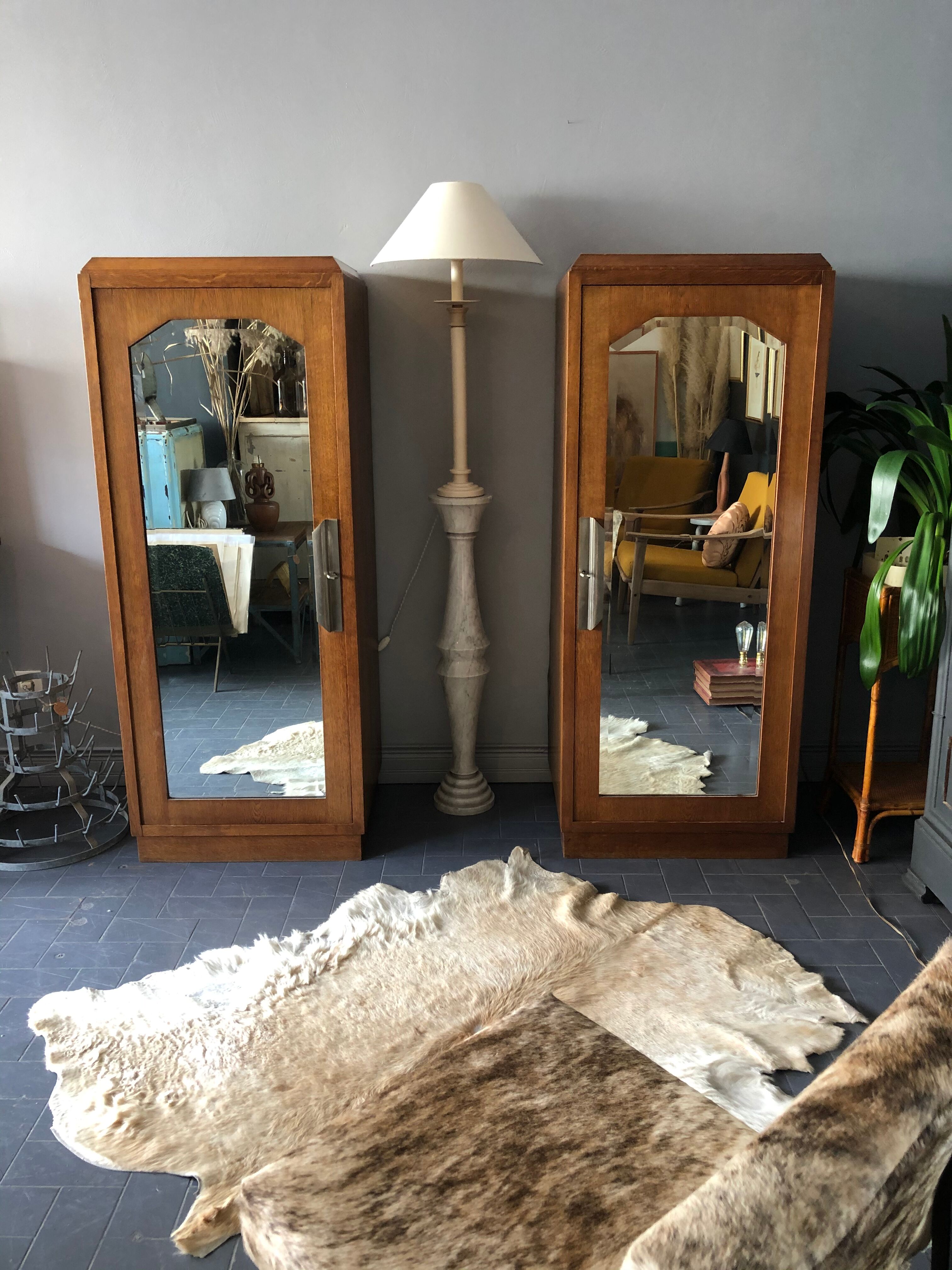Art deco twin cabinets