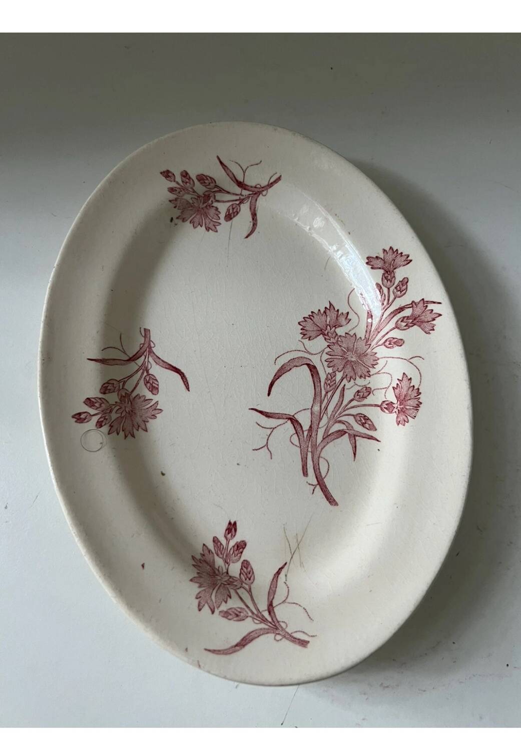Beautiful Longchamp Terre de Fer dish with pink floral cornflower design