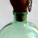 Vintage demijohn wooden cork and chain