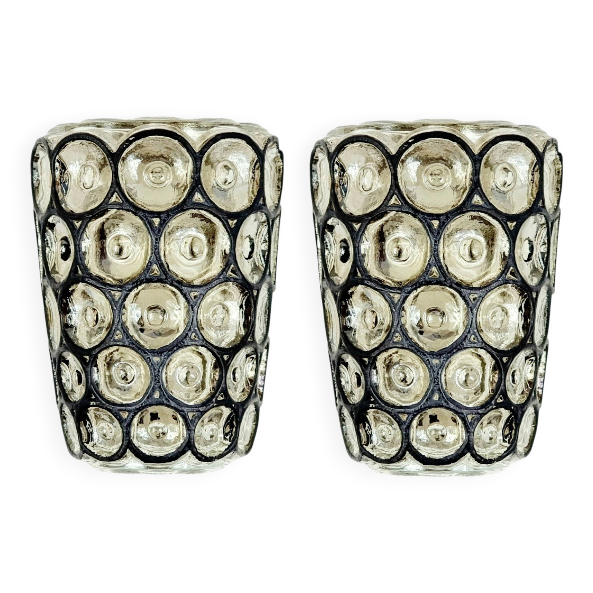 Pair Of Mid Century Modern Glass Wall Lights From Limburg, Germany, 1960s