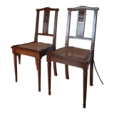 Paire de chaises cannées 1930, style louis XVI