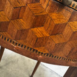 Bouillotte table/game table in Louis XVI style with marquetry circa 1900.