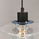 Danish space-age hanging lamp in transparent and blue plexi 1980s