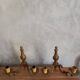 Old pairs of bronze wall sconces