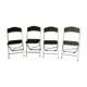 Lot of 4 golden folding chairs green velvet