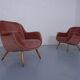 Mid-Century French Organic Mohair Lounge Chairs, 1950s, Set of 2