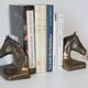 Pair of bookends plaster horses effect vintage brass