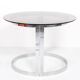 Vintage round table in chrome steel and smoked glass, 1970s