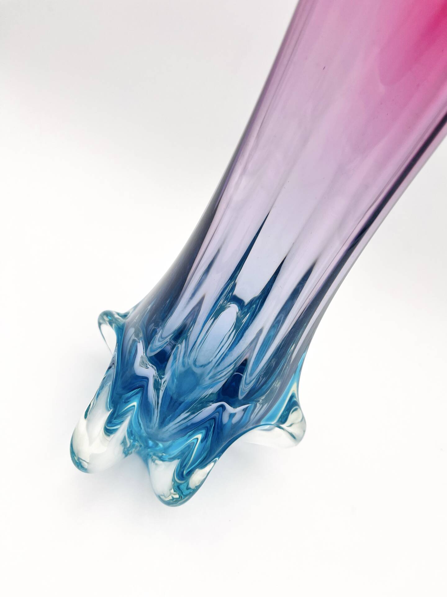 Giant Murano Vase Fratelli Toso Sommerso Gradient 51cm 4.2kg 60s 70s