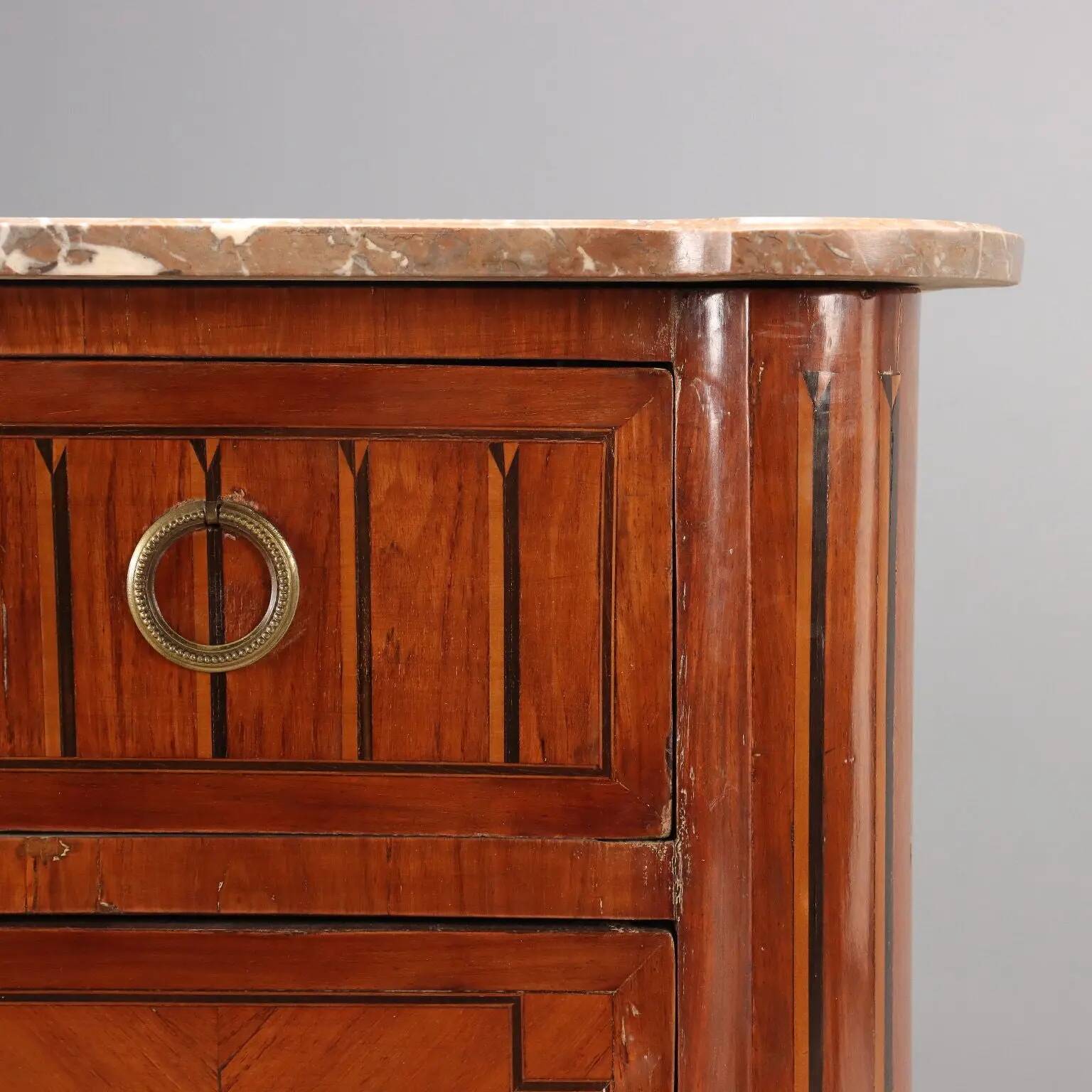 Commode Louis XVI ancienne en acajou et bois de rose, XIXe siècle