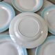Set of 6 dessert plates sky blue gradient pastel years 40-50