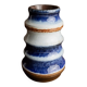 Vase en céramique rayé bleu et blanc par Strehla – milieu du siècle allemand, années 1960