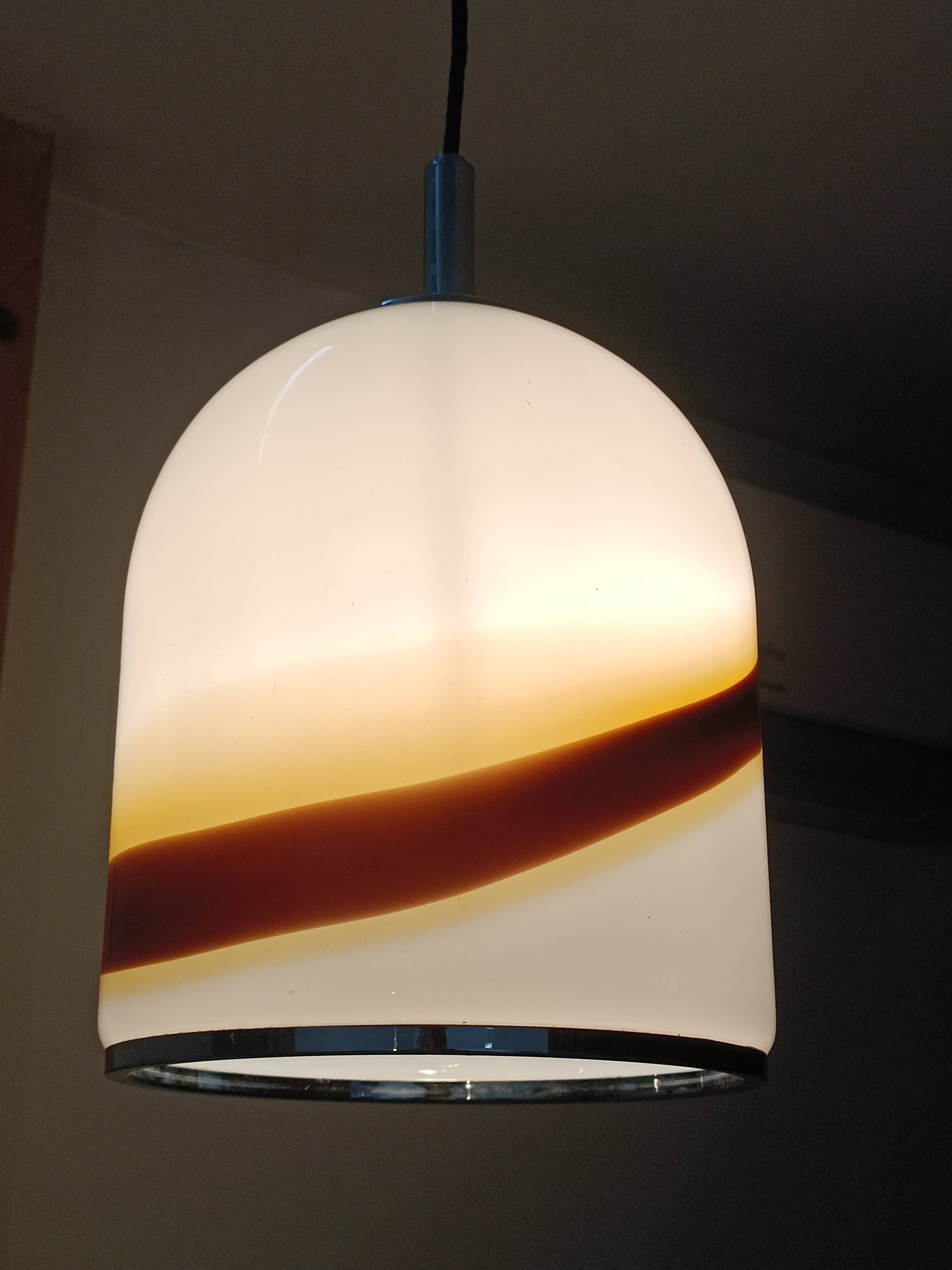 Lampe suspendue verre de Murano 1970s