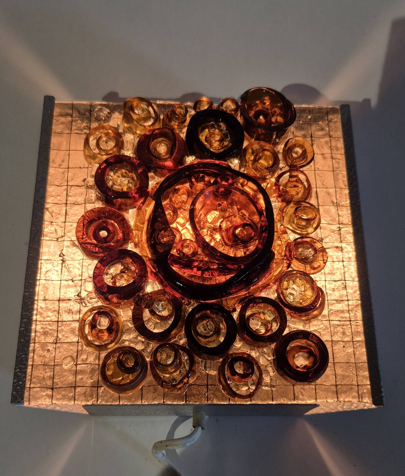 Applique murale MCM en verre brun art