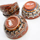 Set of 7 handcrafted Bulgarian ceramic bowls