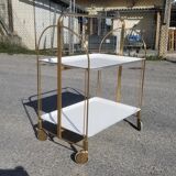 Formica white folding wheeled service 60s