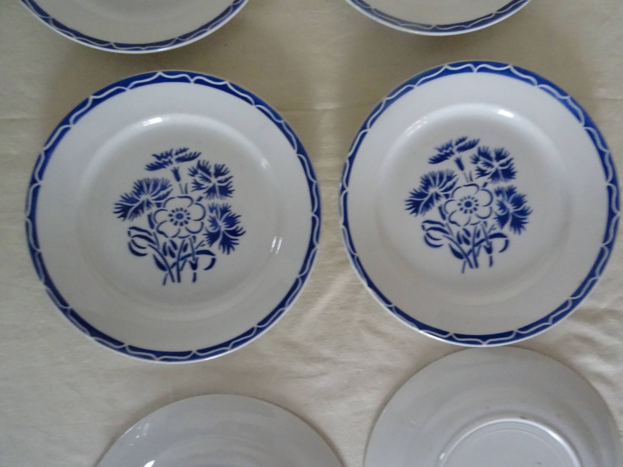 6 assiettes plates Lunéville  faience ancienne