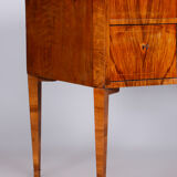 Restored biedermeier walnut writing desk, revived polish, czechia, 1830s