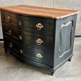 18th century patinated bombé commode