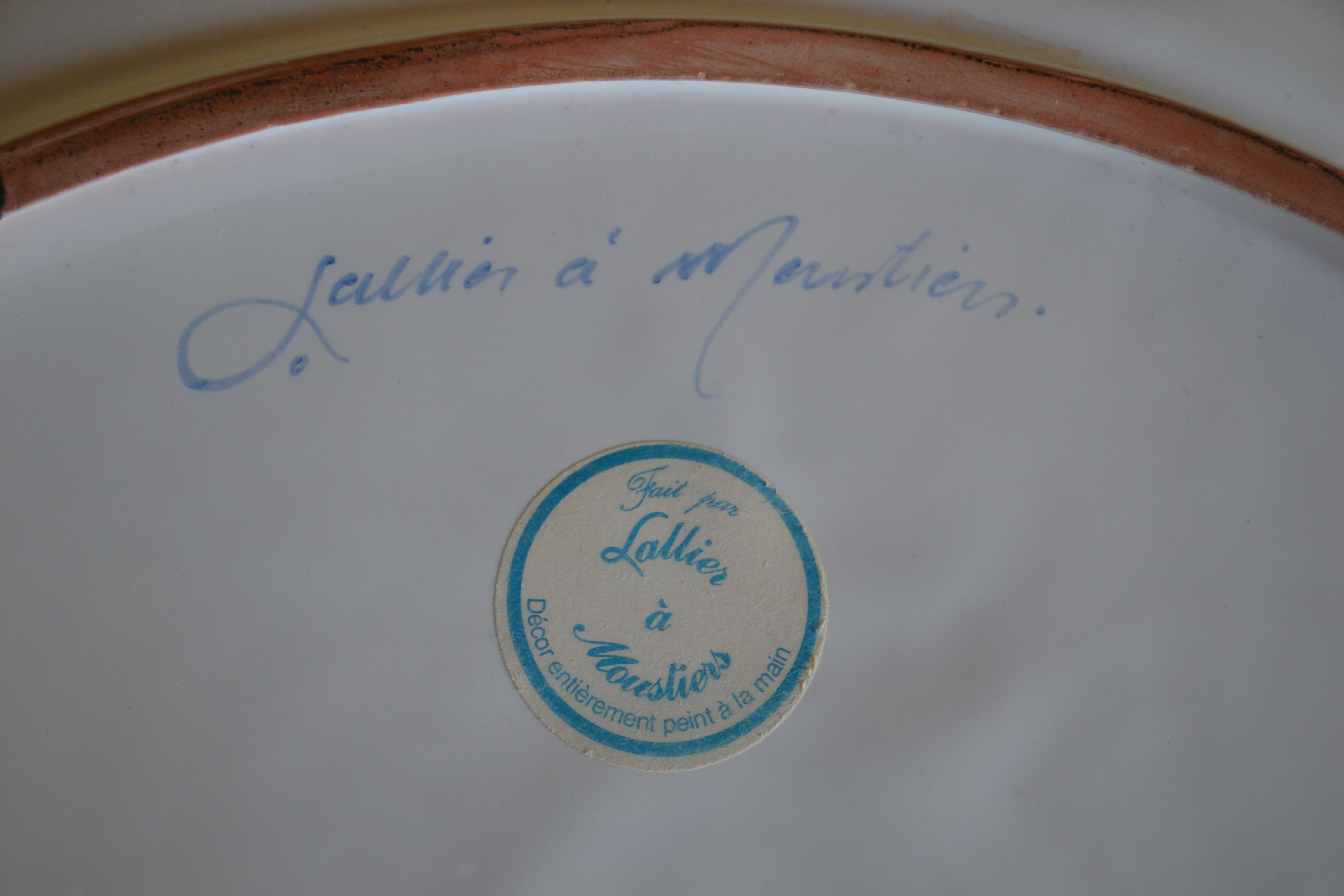 Tureen or vegetable dish in earthenware by Lallier in Moustiers