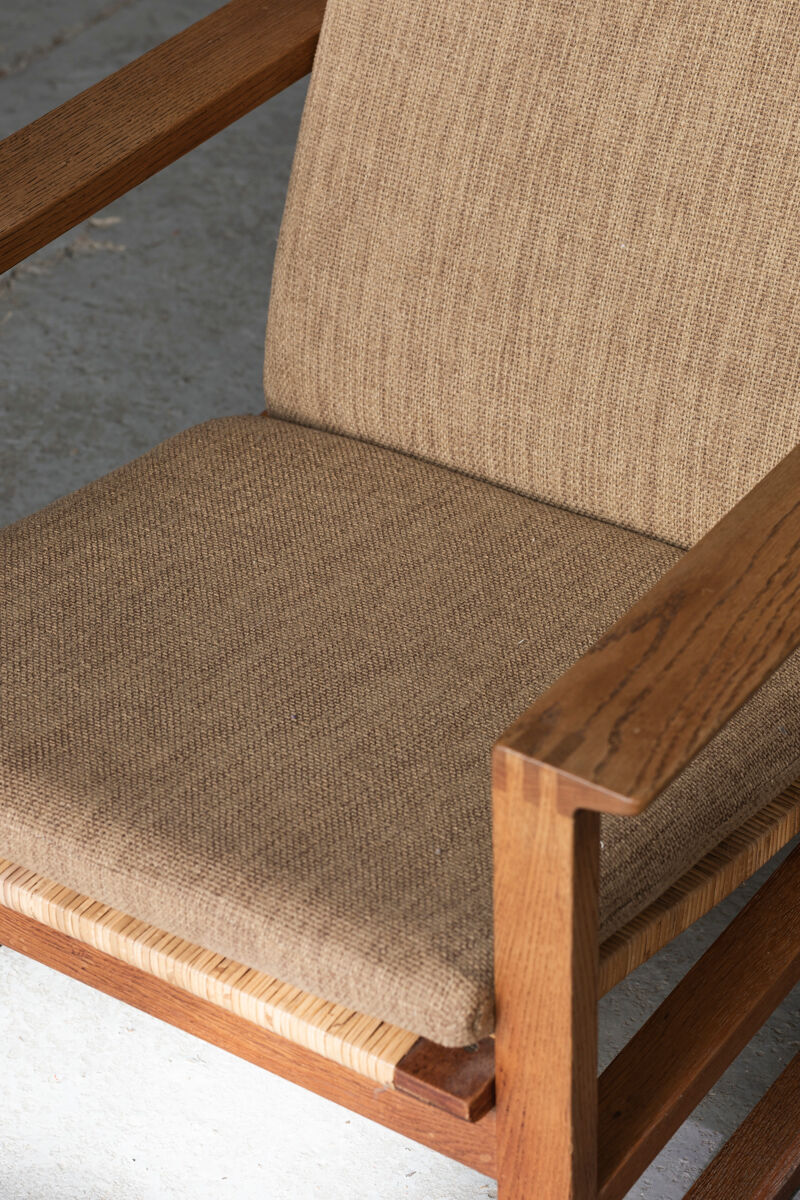 Set of 2 lounge chairs and one footrest by Borge Mogensen for Fredericia Denmark 1960’s