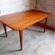 Vintage Scandinavian table 50s 60s in solid teak with extensions, stamped LB