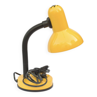 Petite lampe de bureau métallique jaune - neuve dans sa boîte - 1990