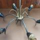 Hanging lamp 6 branches tulips vintage glass 50/60