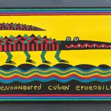 Serigraphy by judy kensley mckieen dangered cuban crocodile 1990