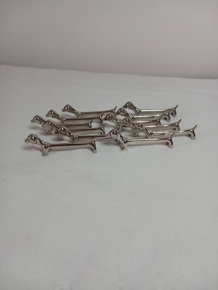 Silver metal knife holder