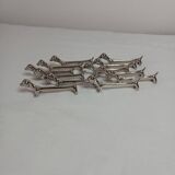 Silver metal knife holder