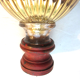 Baccarat's crystal stair railing ball, golden honeycomb décor