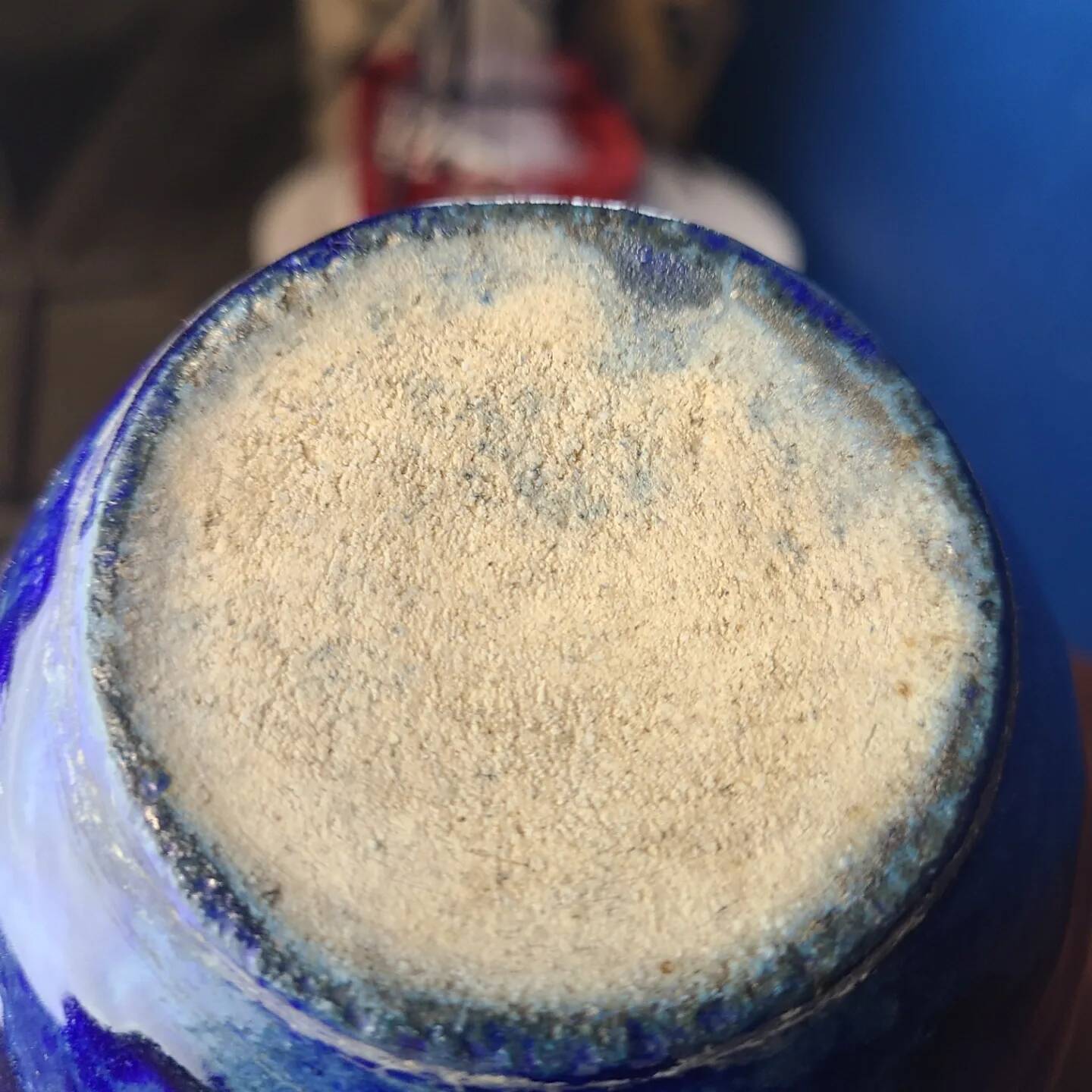 Blue stoneware flame vase circa 1960