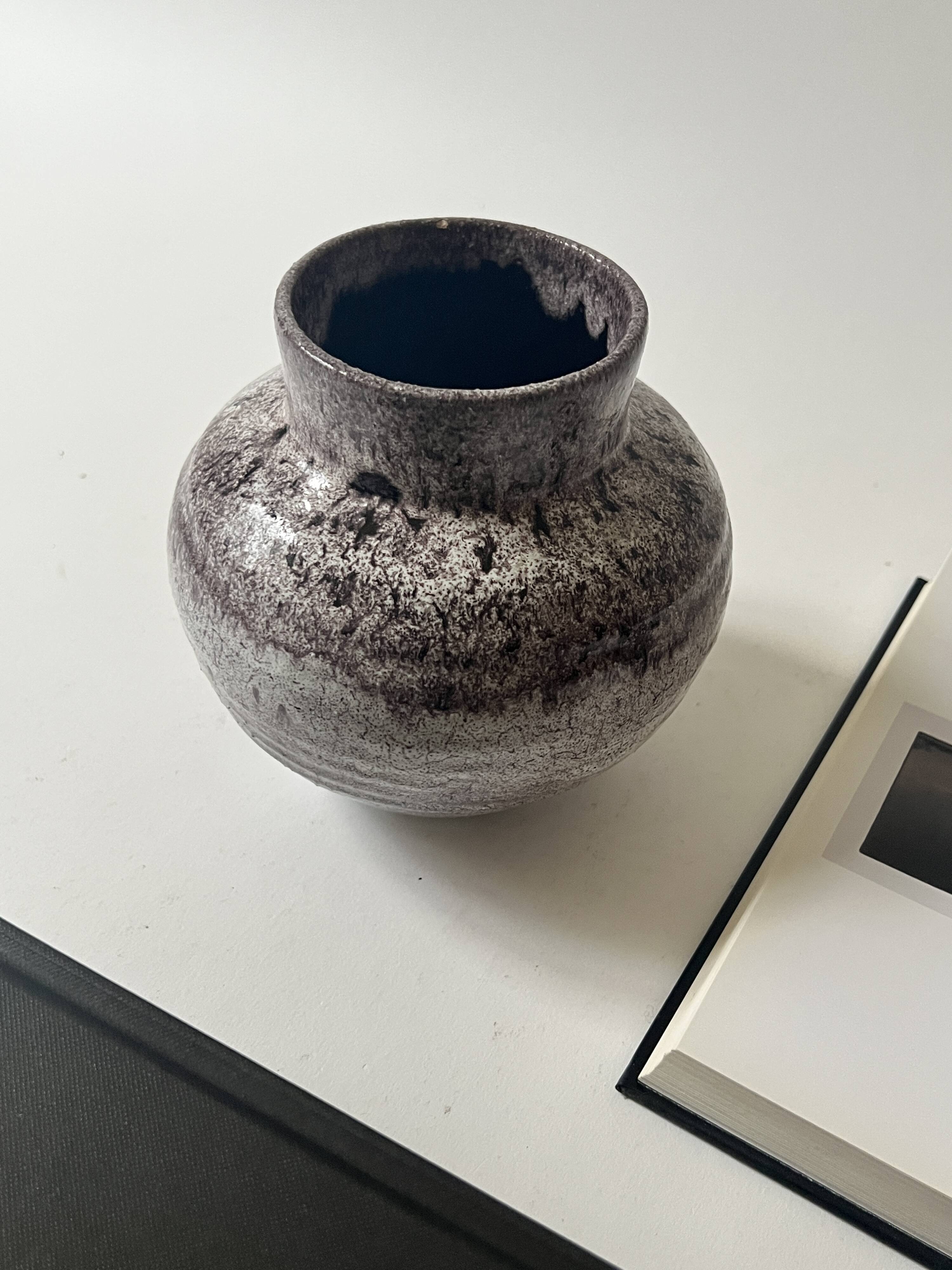 Glazed stoneware vase, Accolay FRANCE 1950