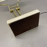 Modernist Travertine and Brass Table Light by Hillebrand Leuchten, Germany, 1980