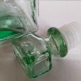 Vintage green glass whiskey decanter