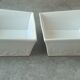 Two asymmetrical square gratin dishes BCI numbered, Made in France