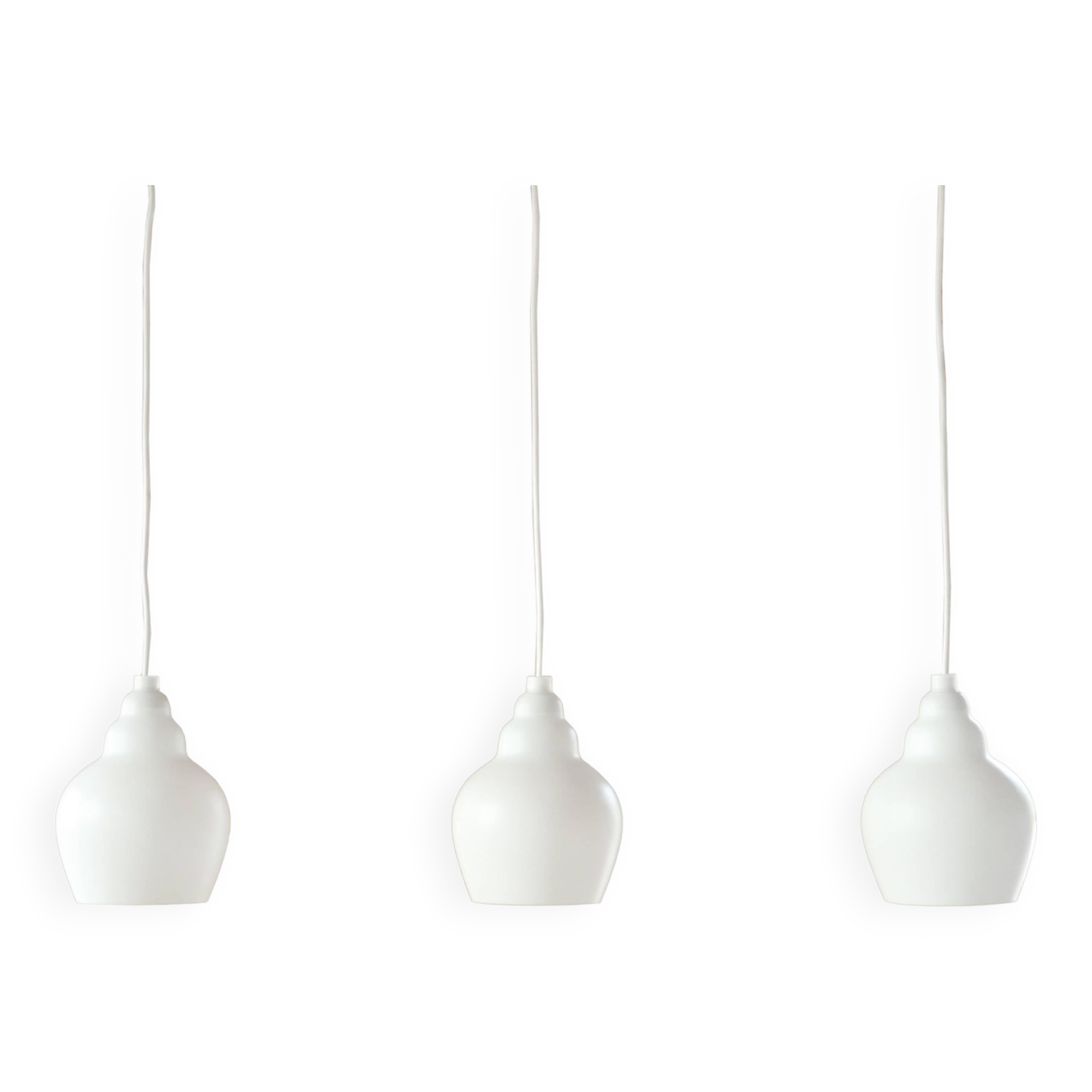 Set of three glass hanging lamps by Alf Svensson, Sweden 1960