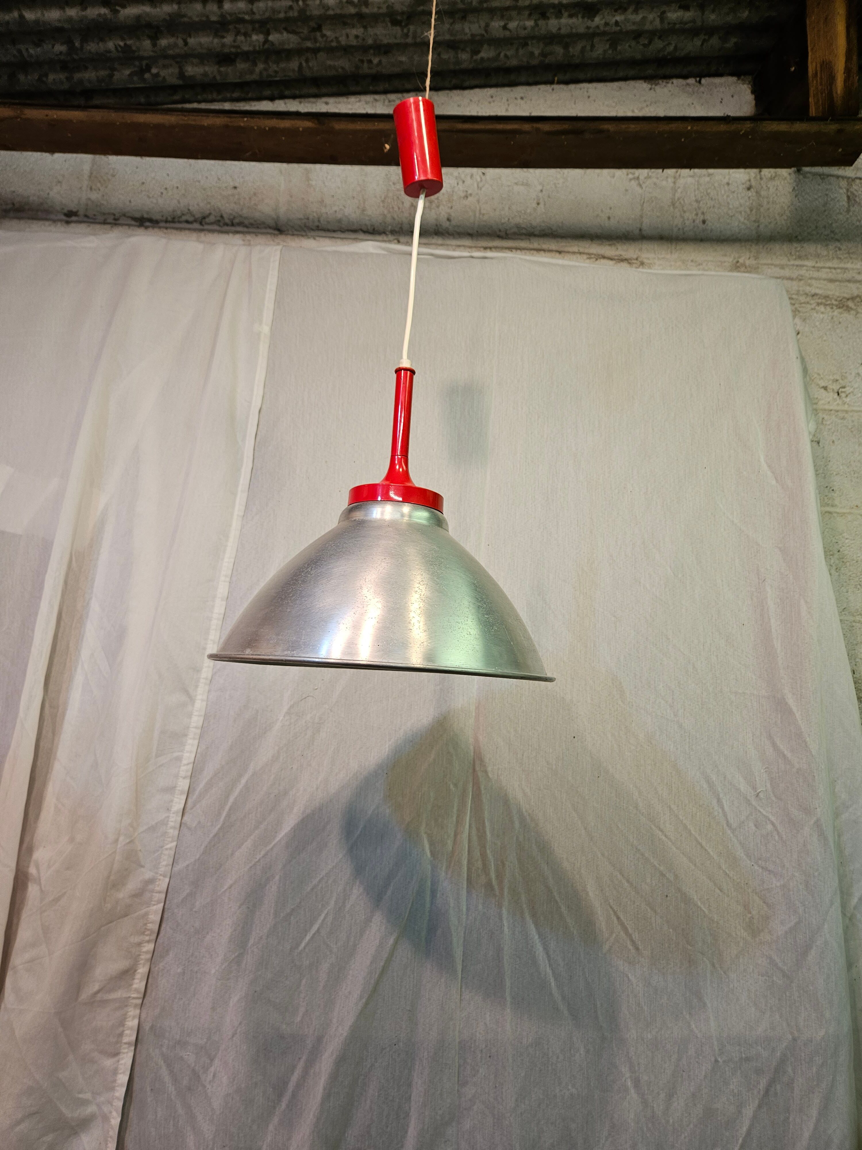 80s brushed aluminum pendant light